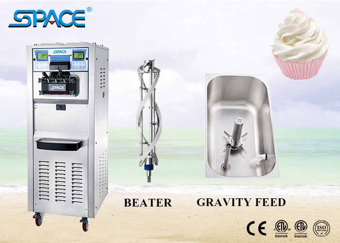 Commercial 3 Flavor Soft Serve Freezer , Ice Cream Maker Machine For Business